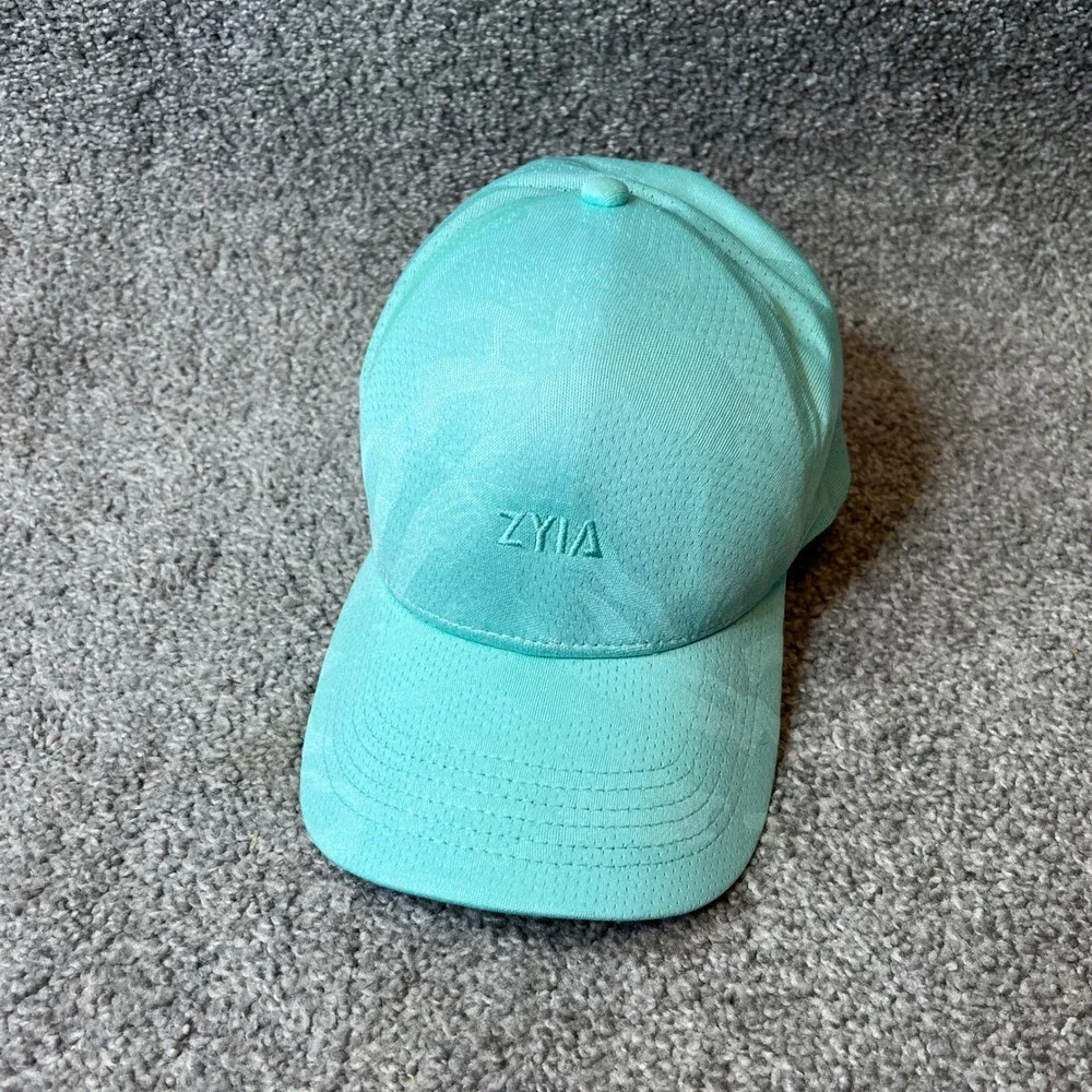 ZYIA Active Baseball Cap Womens Mint Green Perforated Camo Texture Hat athletic